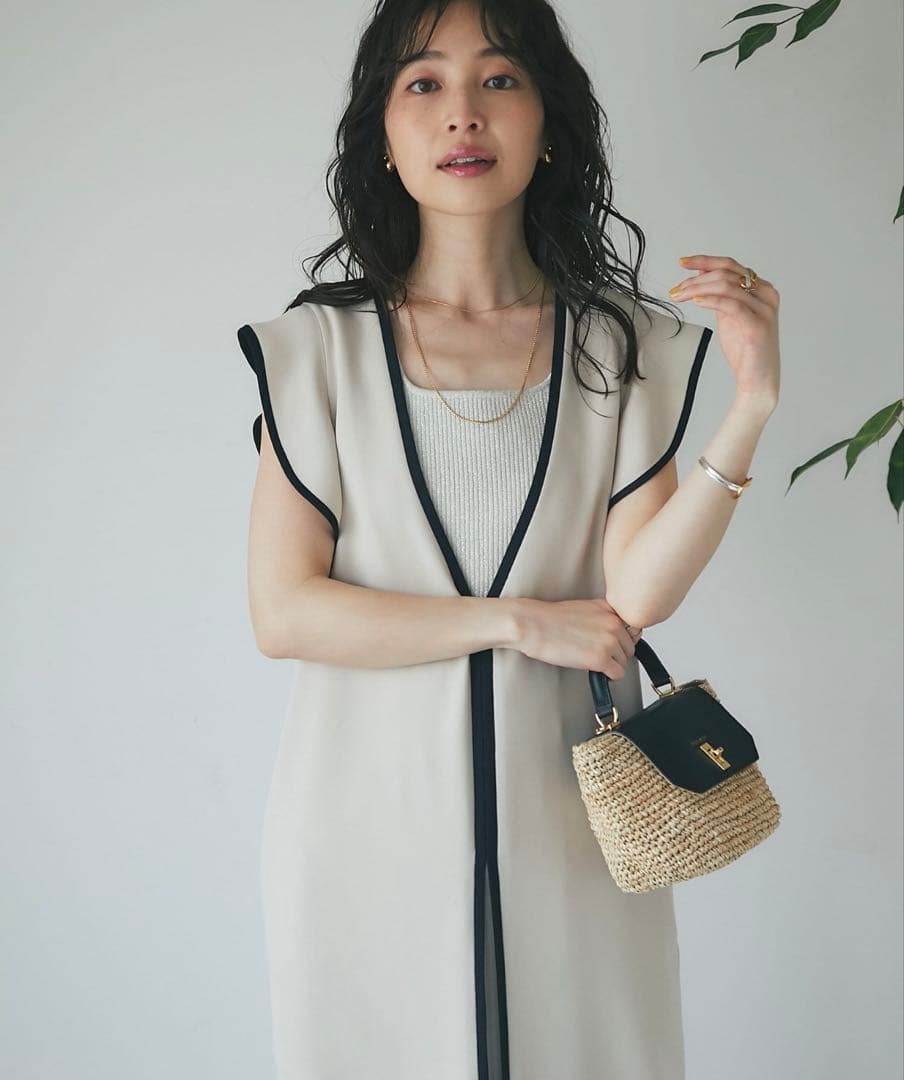 ダブルクロスバイカラーラッフルジャンドレ 36 ラブティックボンボン