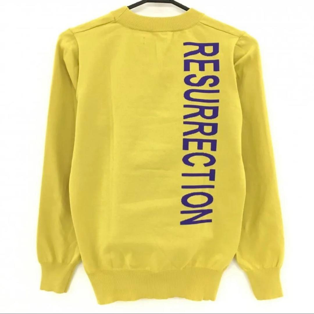 超美品　レザレクション　マスタードイエローニット　ロゴ長袖Ｍ