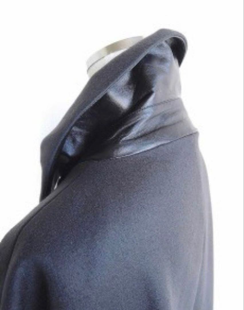 美品 biotop購入 iirot ウールコート（レザー襟、袖）