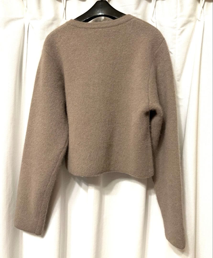 【美品】COHINAフォックスアンゴラダブルフェイスニットジャケット　グレージュ