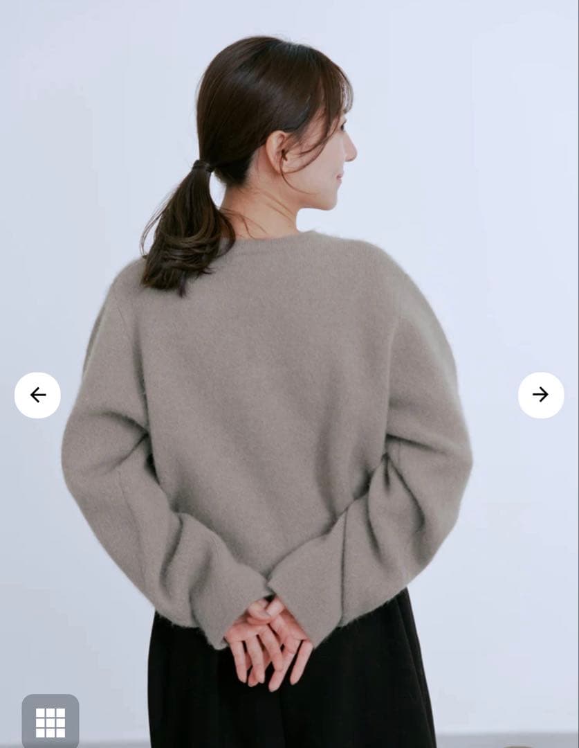 【美品】COHINAフォックスアンゴラダブルフェイスニットジャケット　グレージュ