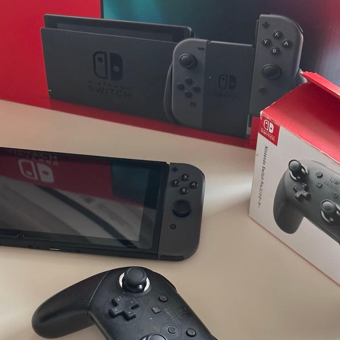 【美品】Nintendo Switch 本体 ブラック プロコントローラー付き