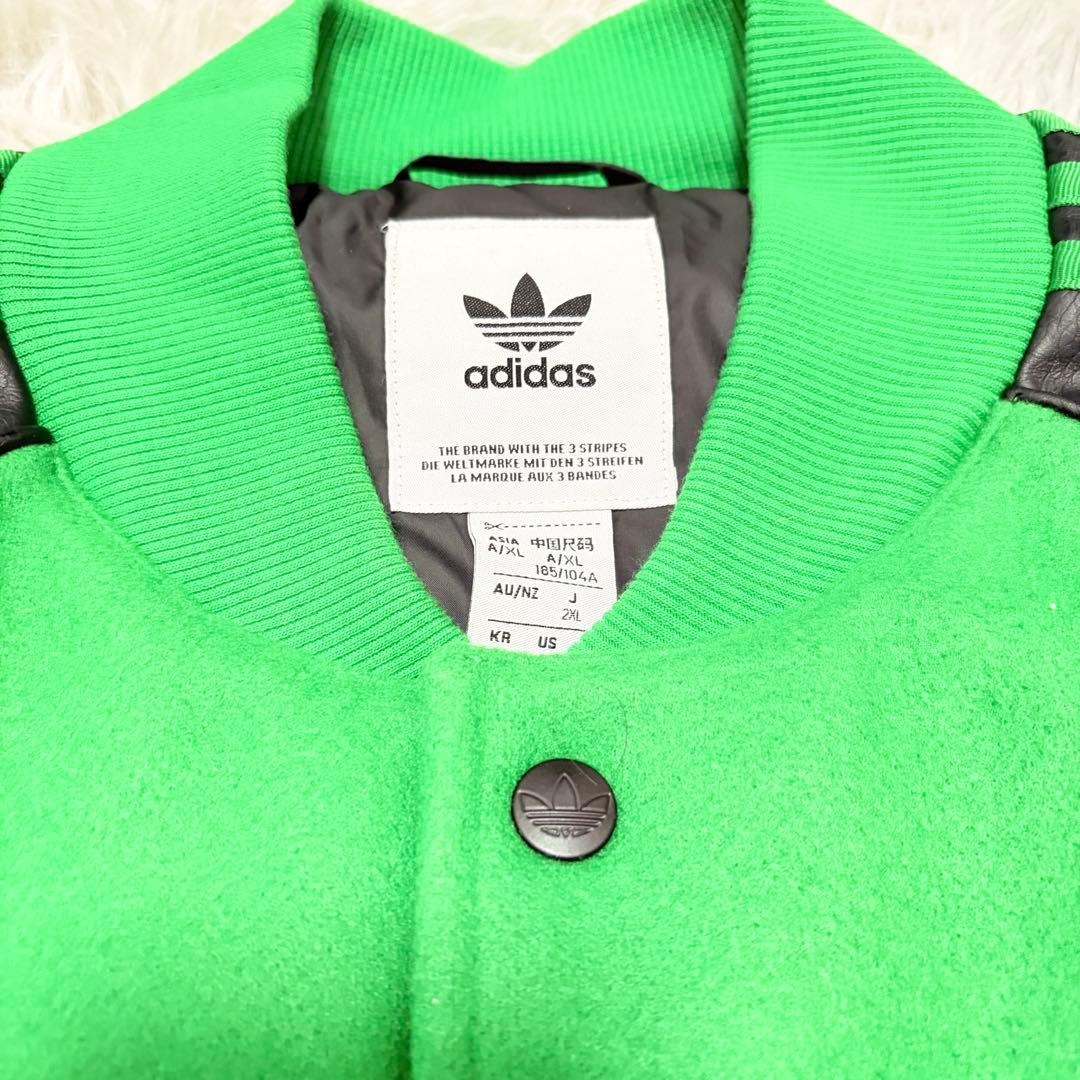 adidas スタジャン グリーン ブラック　XLサイズ