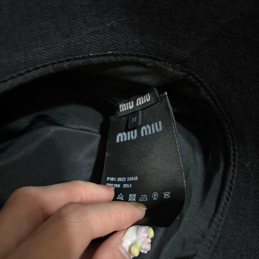 ブラック バケットハット フリンジ仕上げ