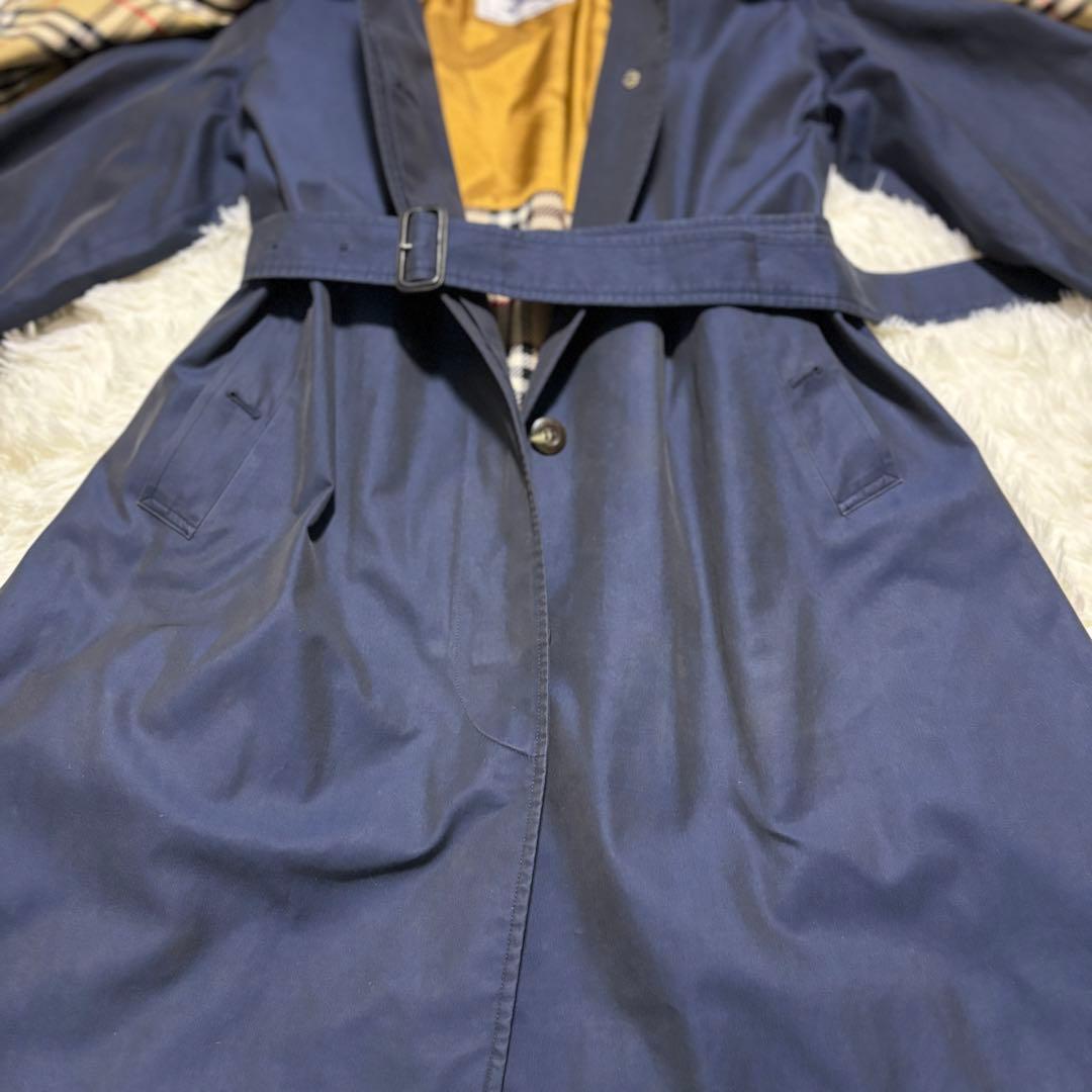 Burberry バーバリー ノバチェック ネイビー トレンチコート ベルト付き