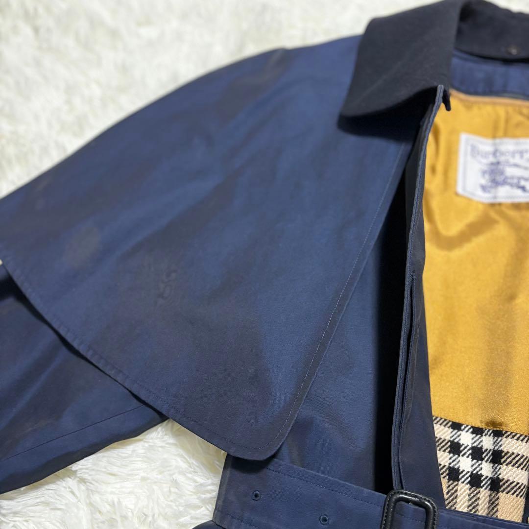 Burberry バーバリー ノバチェック ネイビー トレンチコート ベルト付き