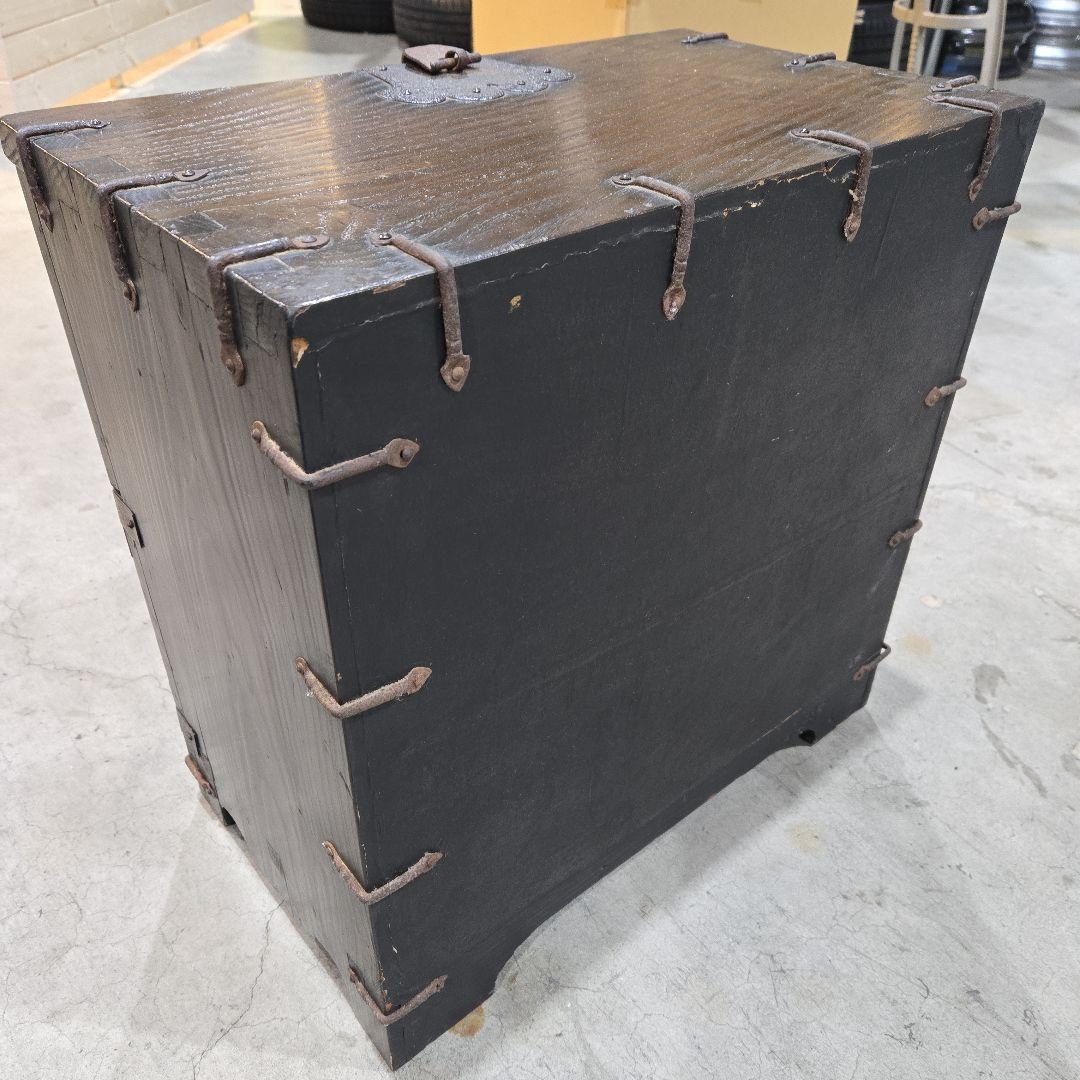 ※専用※アンティーク　レトロ 木製収納箱 バンダジ？