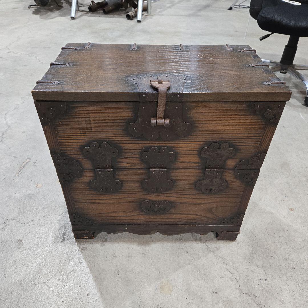 ※専用※アンティーク　レトロ 木製収納箱 バンダジ？