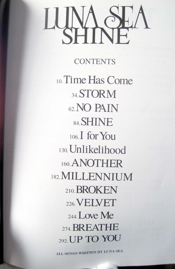 LUNA SEA SHINE バンドスコア シャイン 1998年