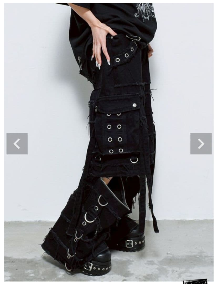 レフレム 2wayツギハギカーゴデニムパンツ ブラック未使用