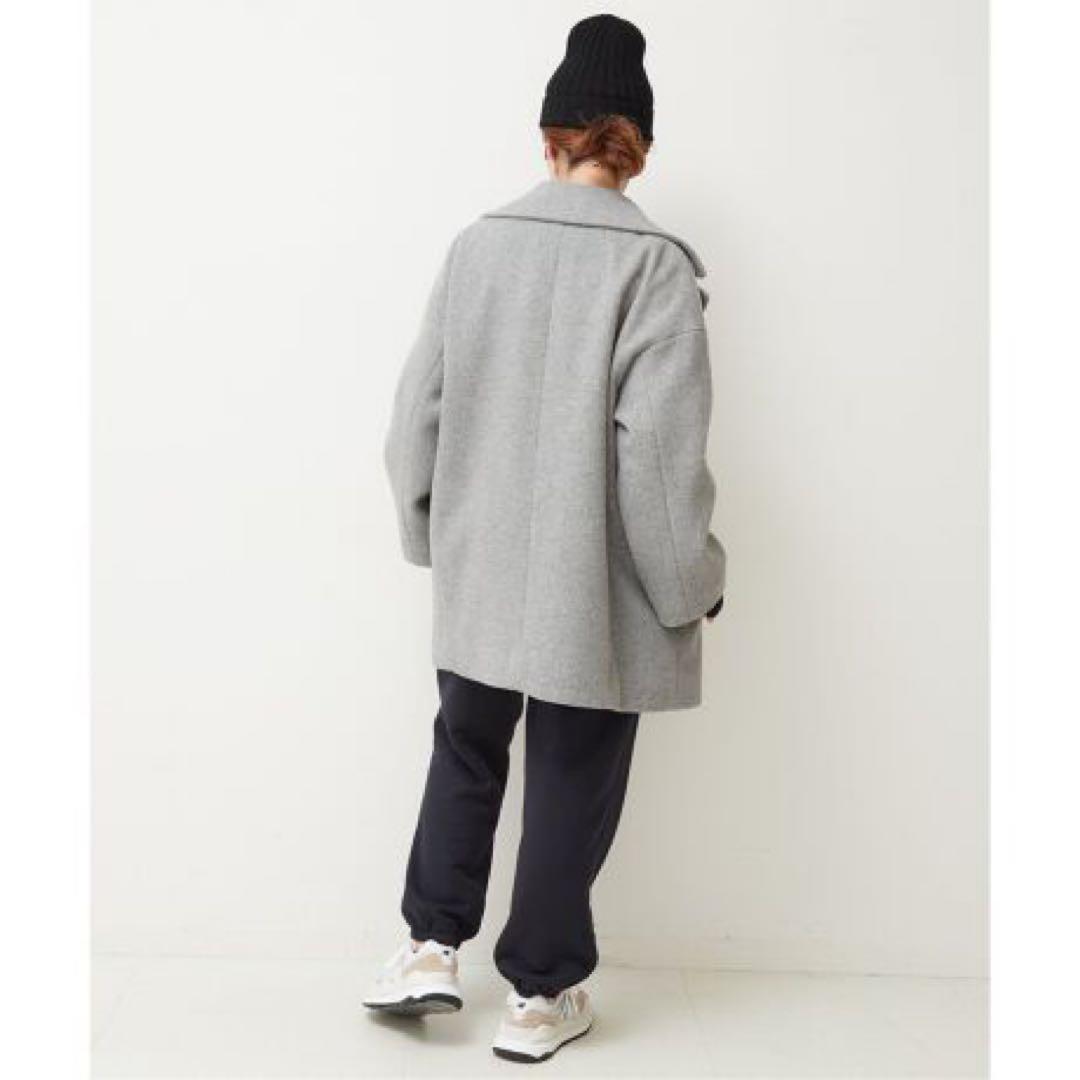 極美品✨スピックアンドスパン 人気 WメルトンPコート グレー 36