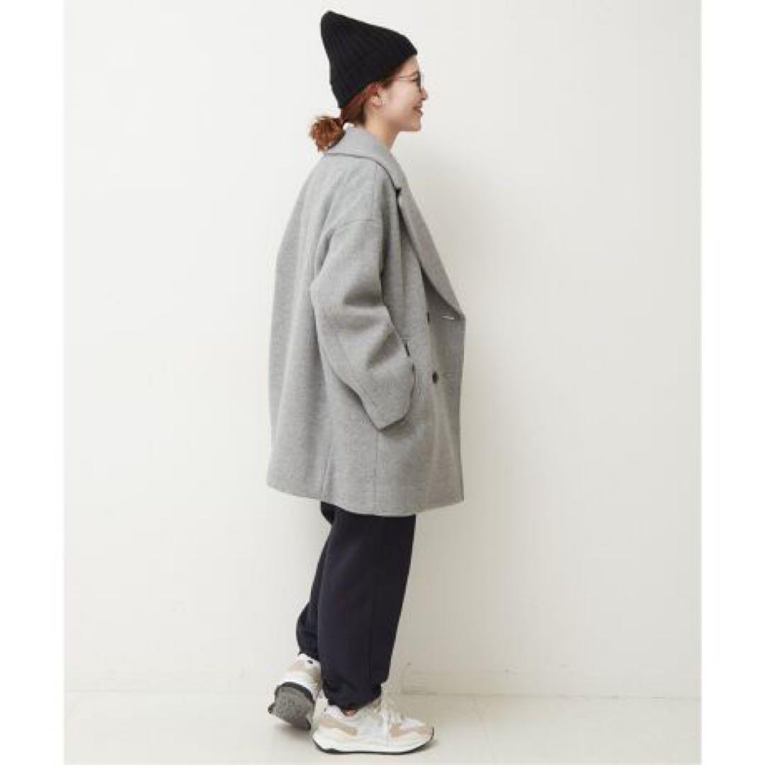 極美品✨スピックアンドスパン 人気 WメルトンPコート グレー 36