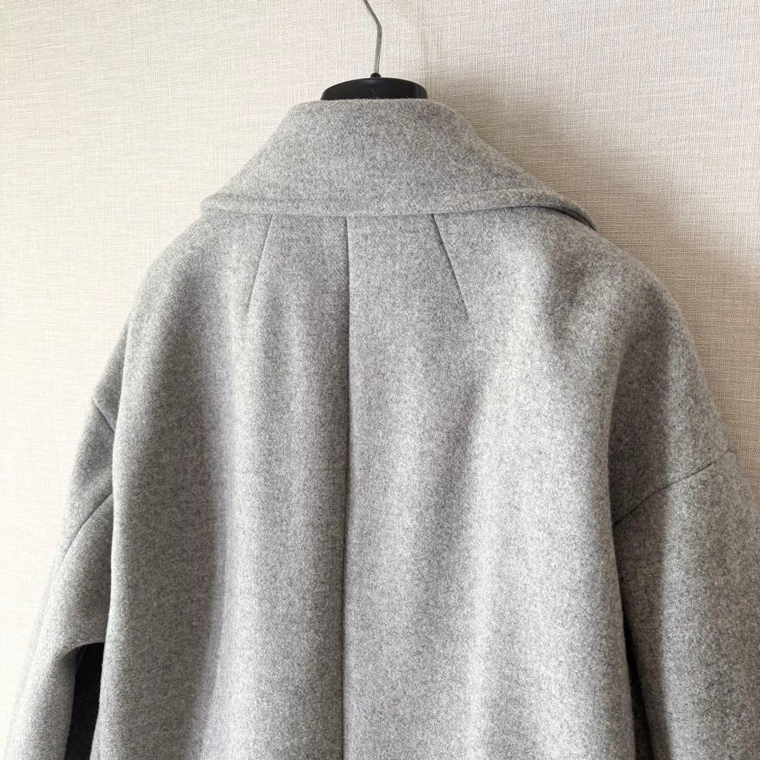 極美品✨スピックアンドスパン 人気 WメルトンPコート グレー 36