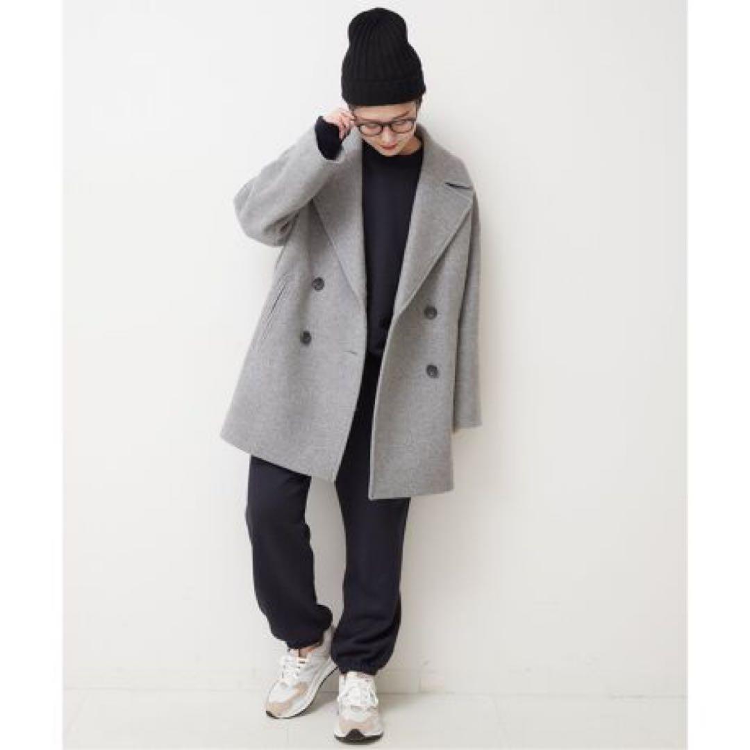 極美品✨スピックアンドスパン 人気 WメルトンPコート グレー 36