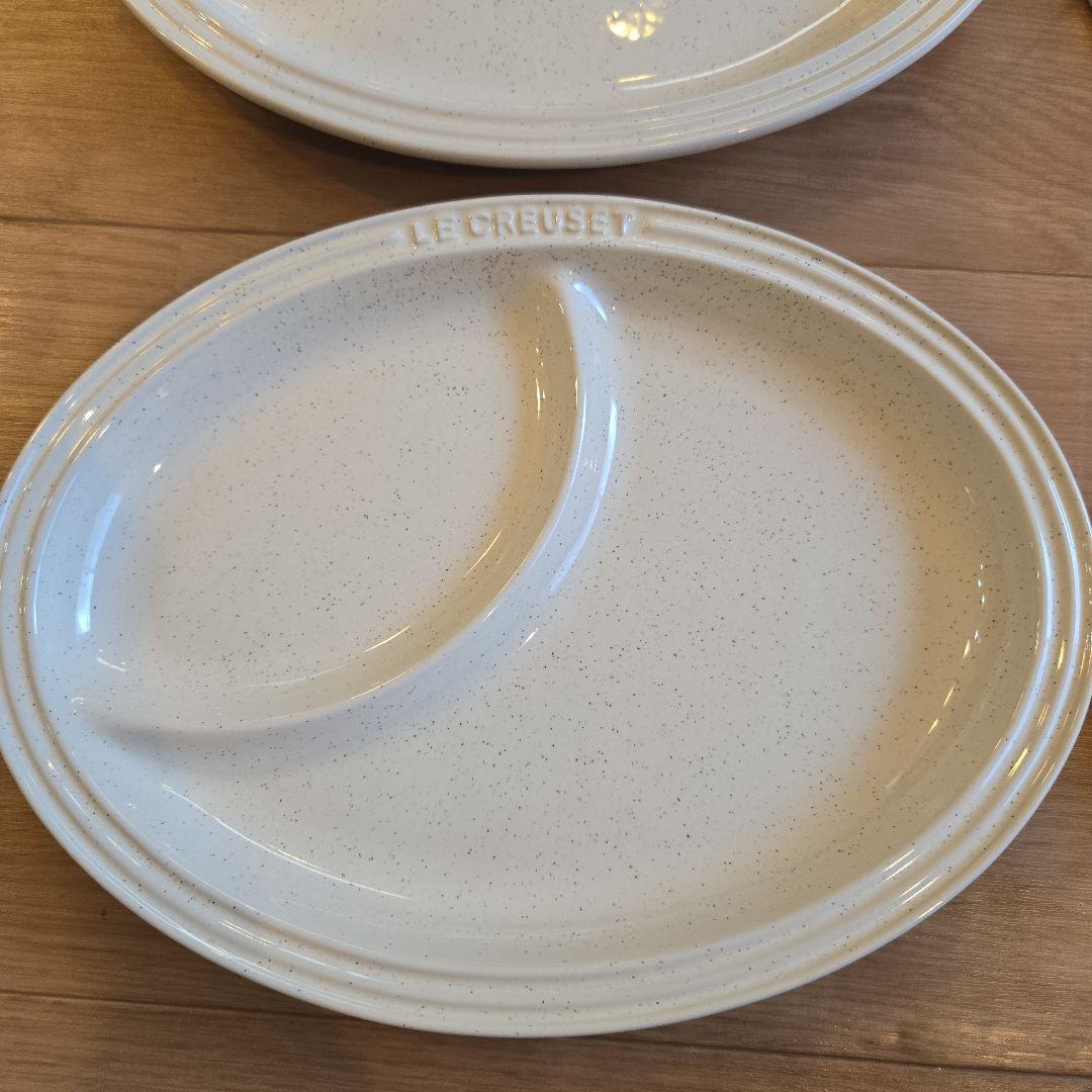 ルクルーゼ　マルチオーバルプレート　シャイニーストーン　4枚セット