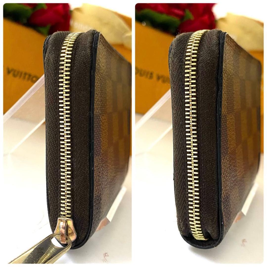 ルイ ヴィトン◎パース ダミエ ケース ブラウン ラウンドファスナー