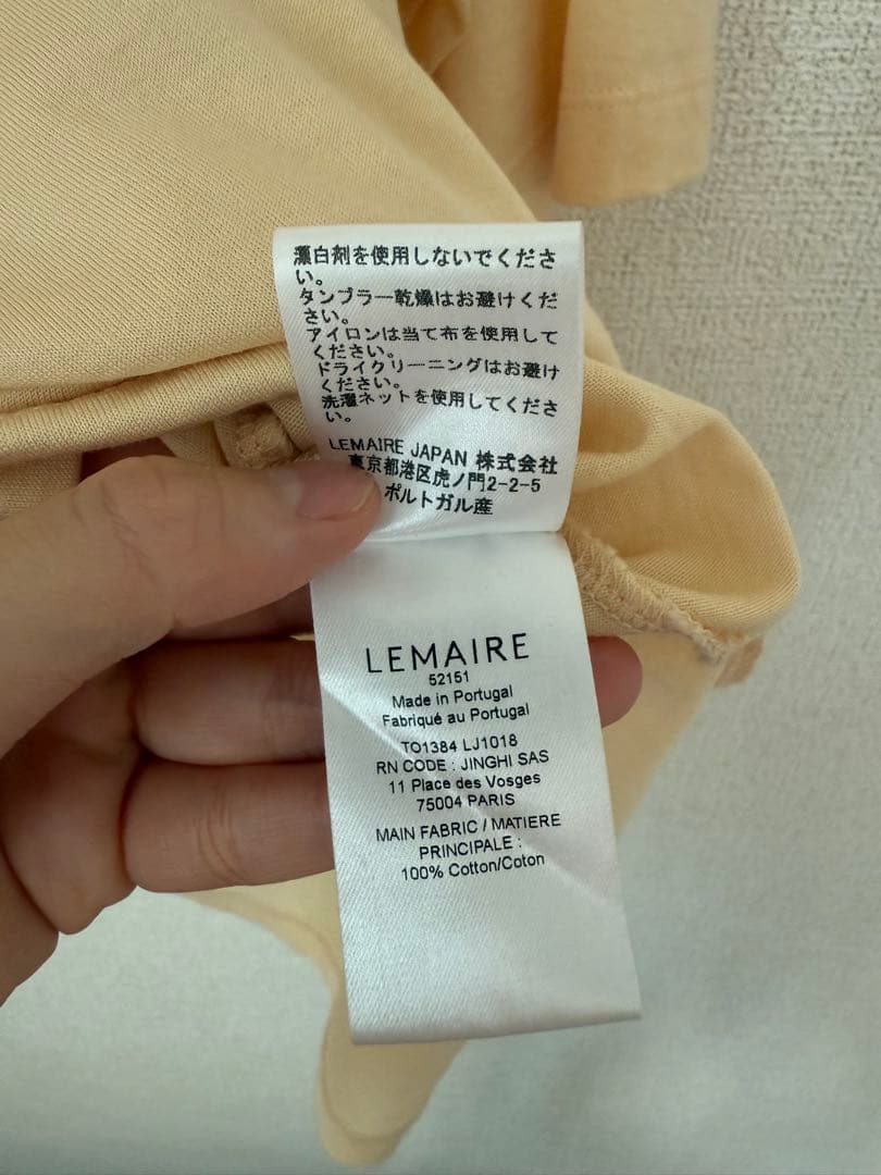 LEMAIRE FOULARD T-SHIRT LEMON GLAZE　M