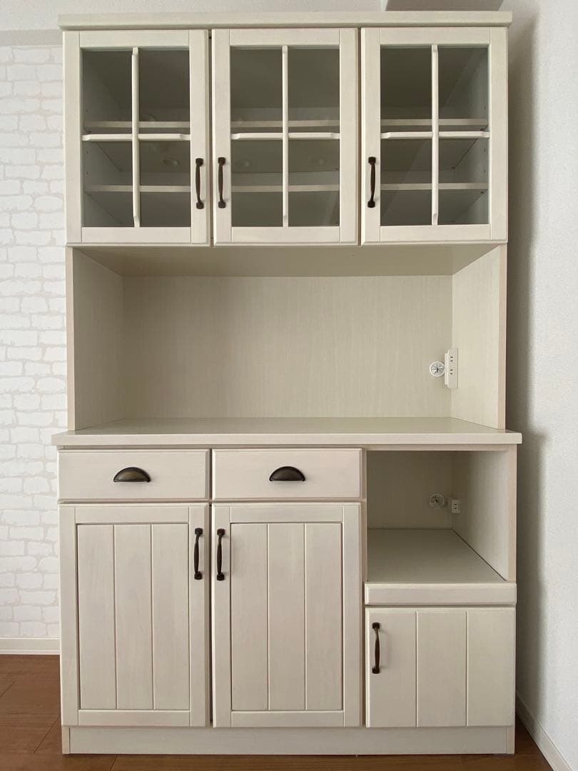 【送料込】食器棚　ホワイト　ニトリ　キッチンボード　(ミランダ120 ＷＷ)