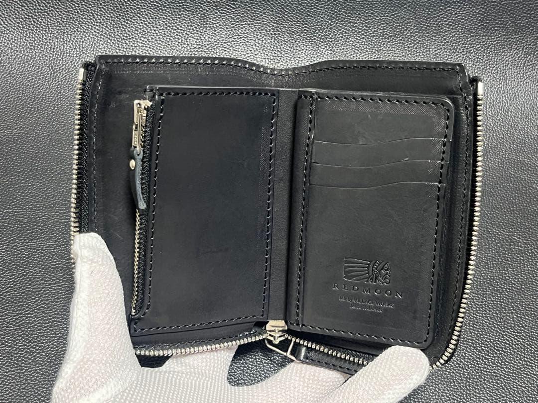 【N】REDMOON レッドムーン　ミドルウォレットL字　牛革