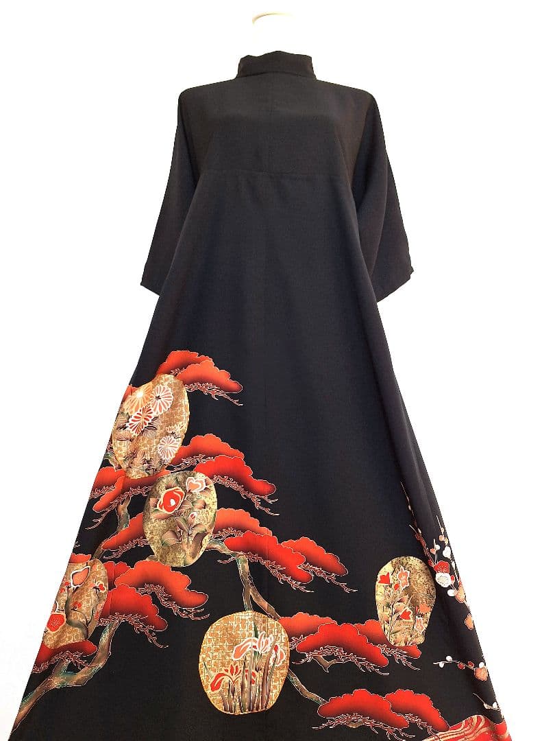 着物リメイクワンピース3645