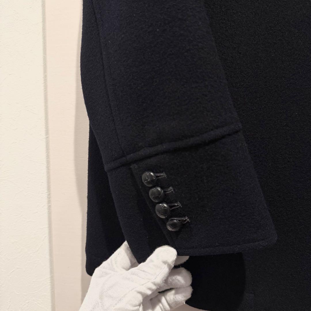 新品級‼️バーバリー ブラックレーベル ピーコート ウール ネイビー 廃盤品L 革