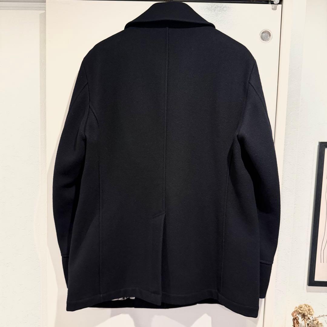新品級‼️バーバリー ブラックレーベル ピーコート ウール ネイビー 廃盤品L 革