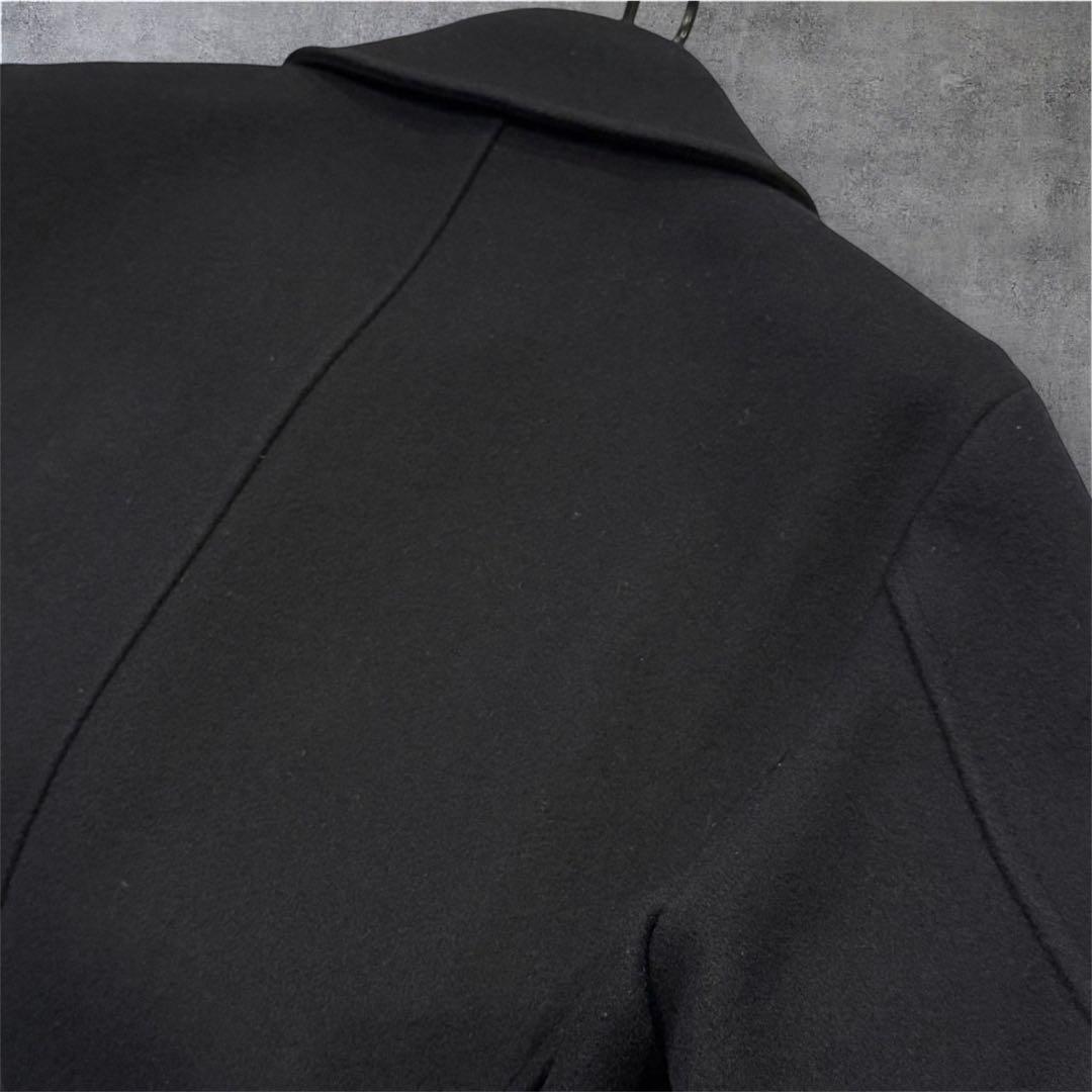 新品級‼️バーバリー ブラックレーベル ピーコート ウール ネイビー 廃盤品L 革