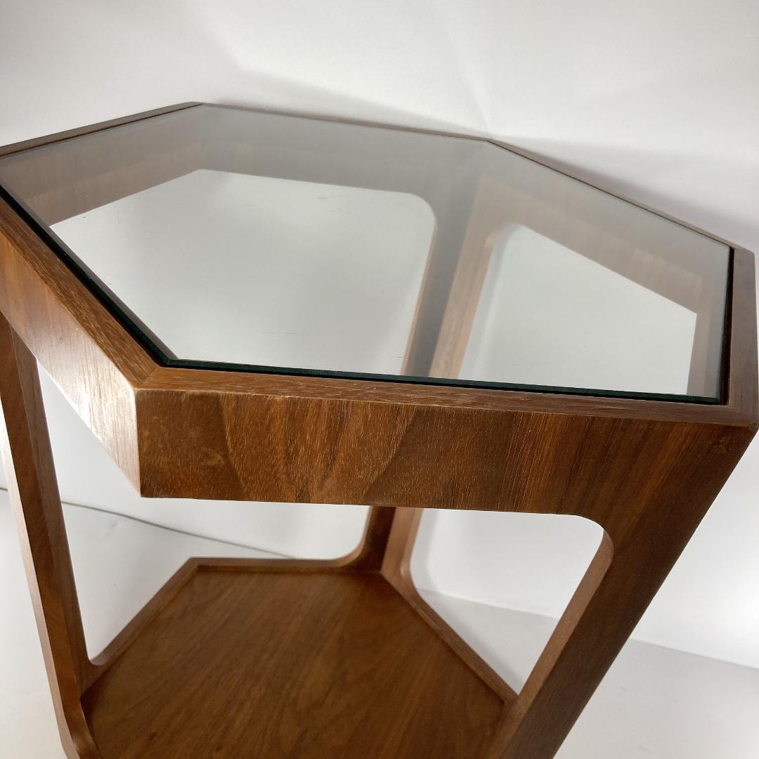 ヘキサゴン サイド テーブル　六角　レトロ アンティーク ビンテージ|3883|