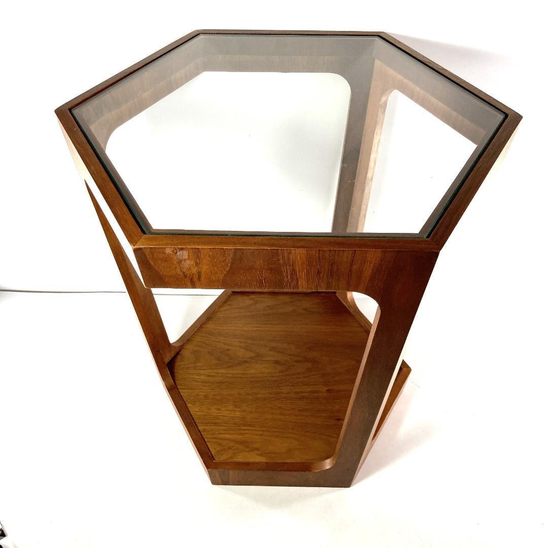 ヘキサゴン サイド テーブル　六角　レトロ アンティーク ビンテージ|3883|
