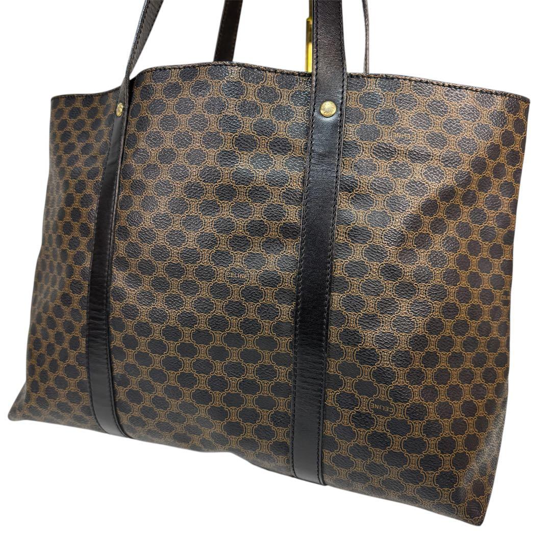 【希少】CELINE セリーヌ　ブラックマカダム トートバッグ A4収納