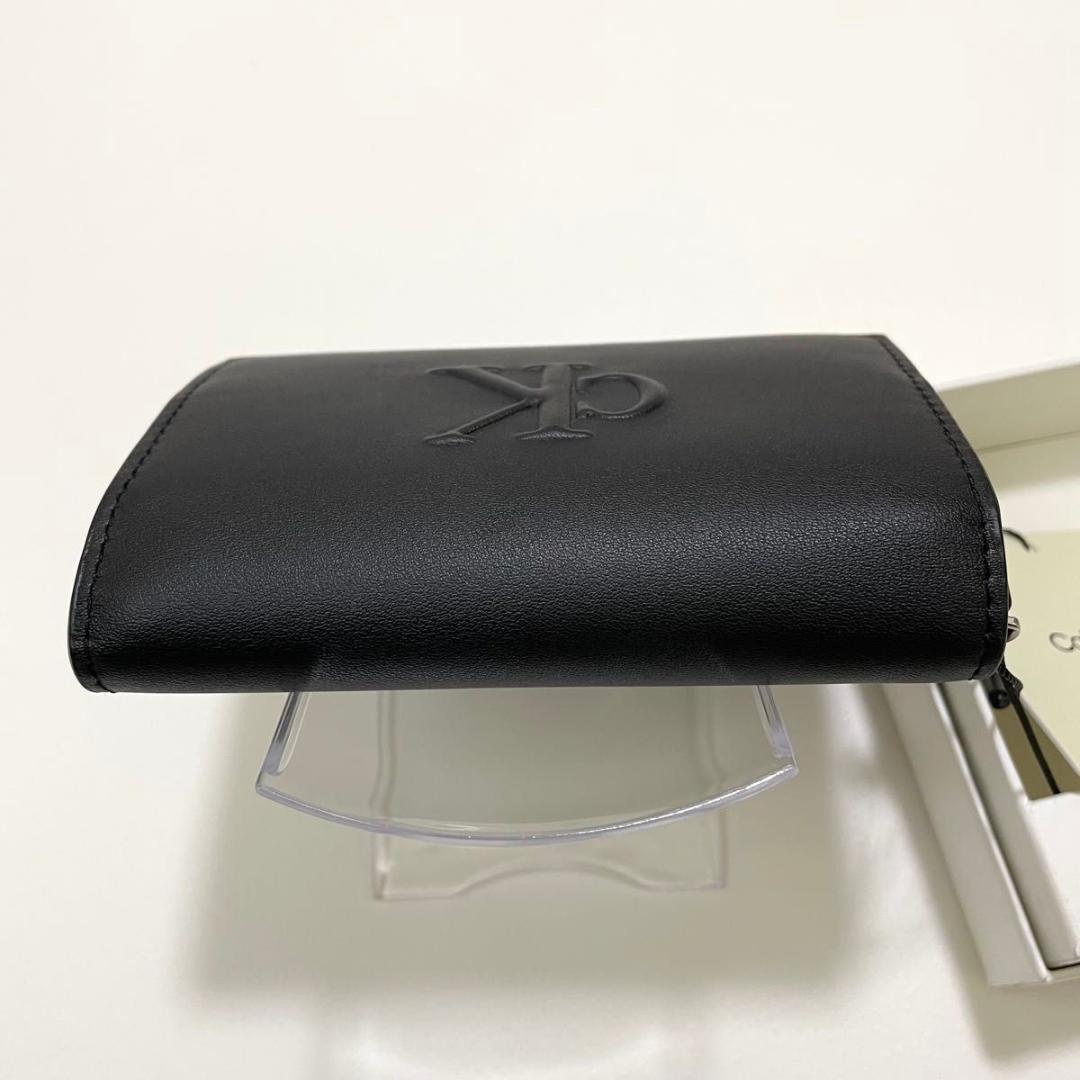 カルバンクライン 財布 ウォレット 三つ折り エンボスロゴ CK 黒 ラスト1個