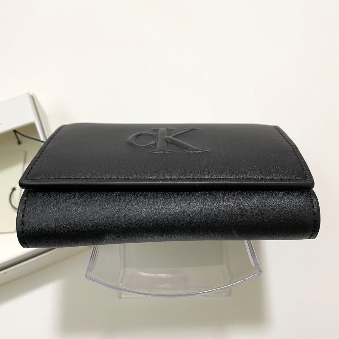 カルバンクライン 財布 ウォレット 三つ折り エンボスロゴ CK 黒 ラスト1個