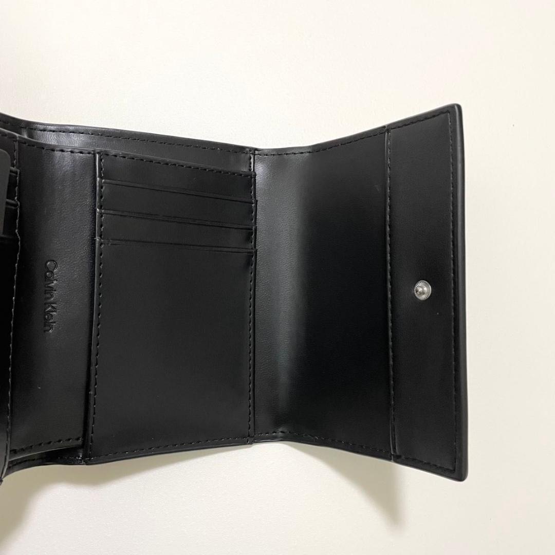 カルバンクライン 財布 ウォレット 三つ折り エンボスロゴ CK 黒 ラスト1個