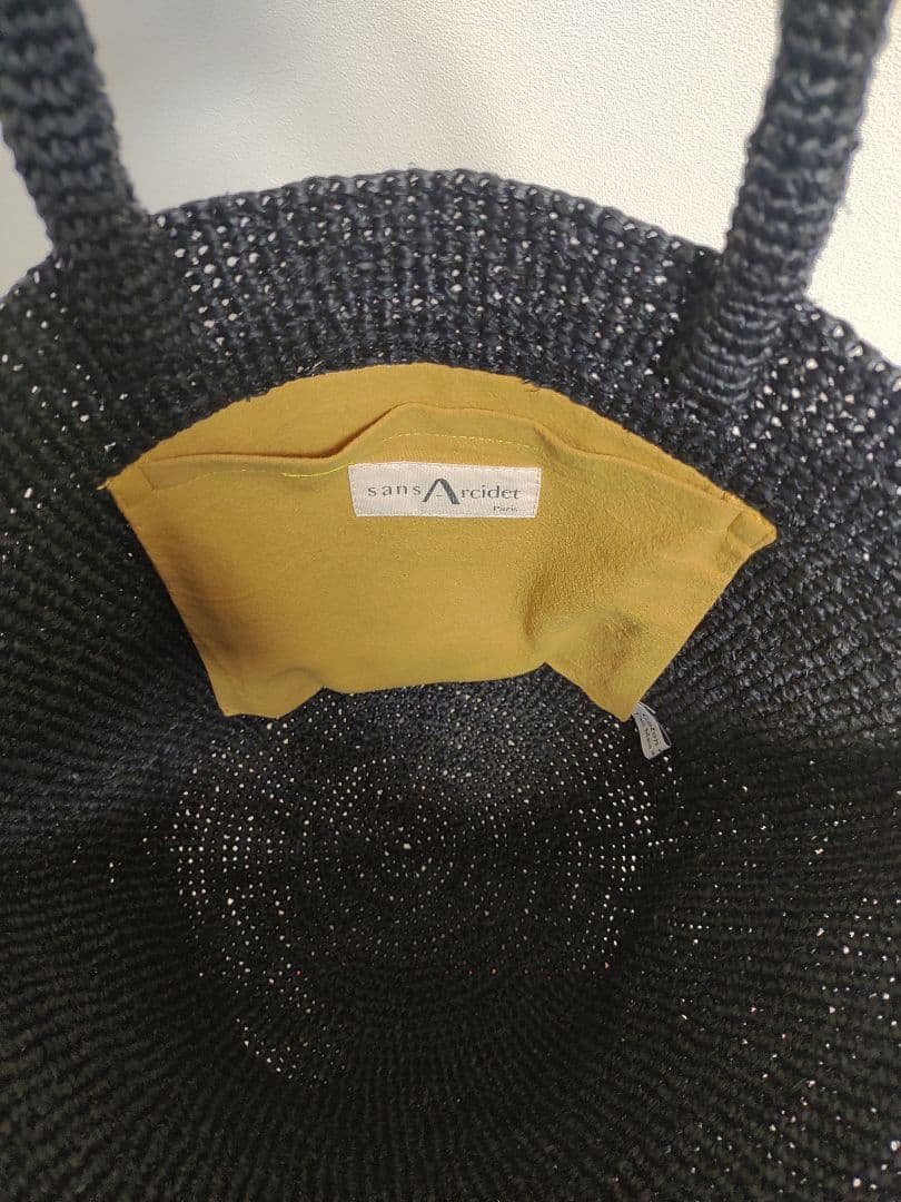 サンアルシデ かごバッグ　ブラック　Mサイズ