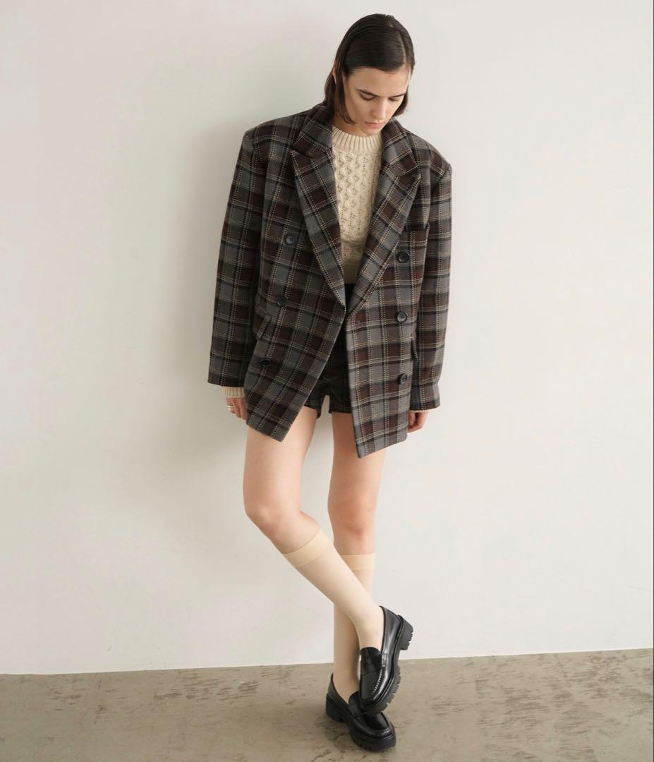 ジャケット・アウター clane OVER SHOULDER PEAKED LAPEL COAT