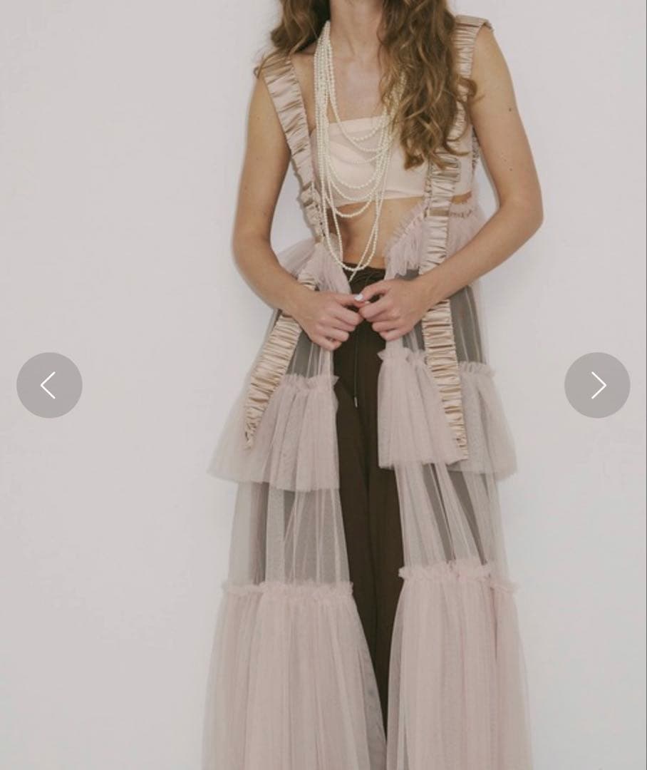 J1U シースルーボリュームチュールデザインジレ