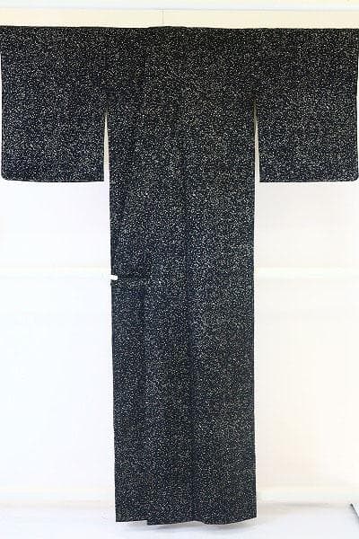 ★専用★美品 小紋 身丈159cm 黒色 シルバー 蒔糊散らし お洒落 正絹