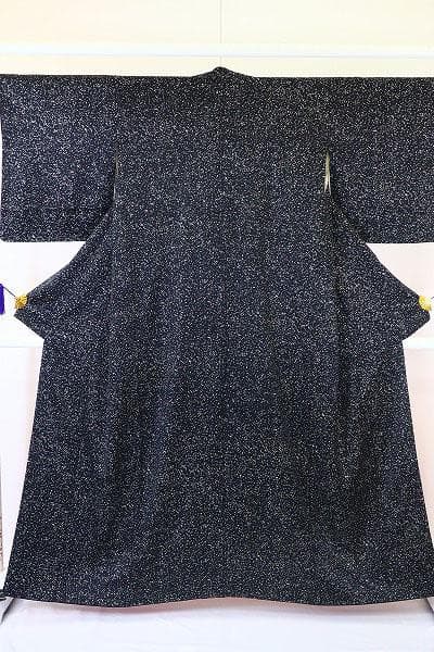 ★専用★美品 小紋 身丈159cm 黒色 シルバー 蒔糊散らし お洒落 正絹