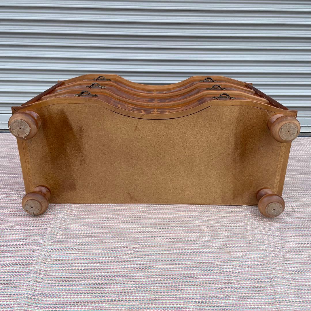 【送料込】アンティーク　象嵌細工　3段チェスト　イタリア調　ヴィンテージ　家具