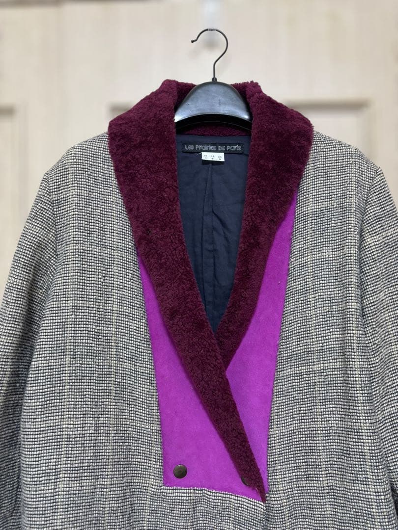 【Les Prairies de Paris】チェック柄デザインコート