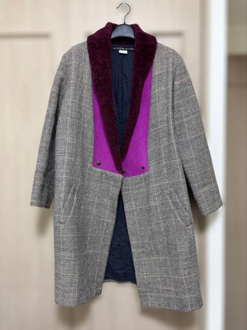 【Les Prairies de Paris】チェック柄デザインコート