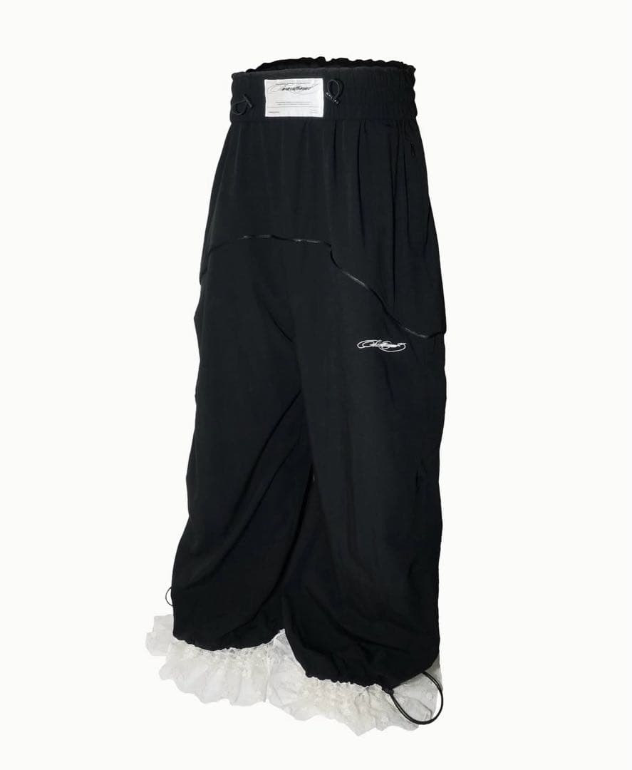 パンツ S nylon jersey pants lace theredthread