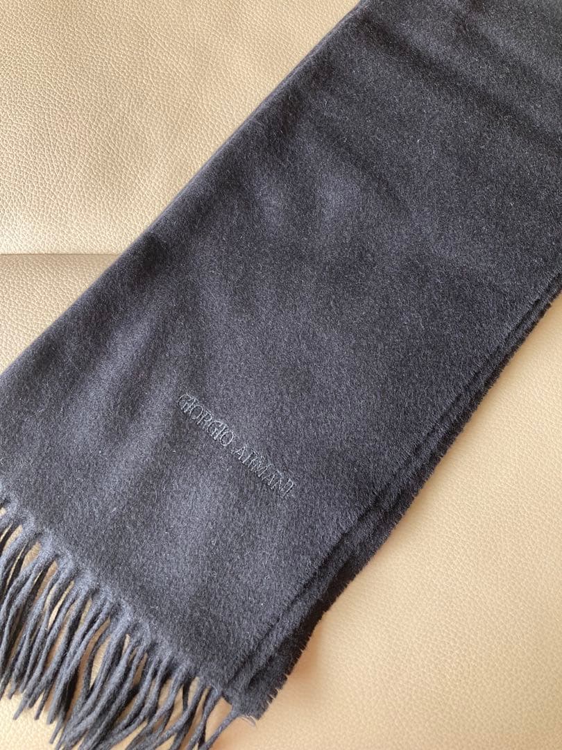 ジョルジオ アルマーニ GIORGIO ARMANI マフラー カシミヤ 黒