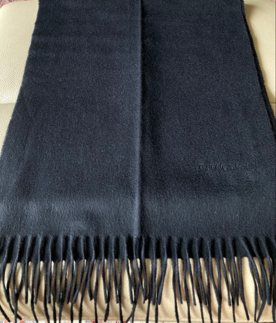 ジョルジオ アルマーニ GIORGIO ARMANI マフラー カシミヤ 黒