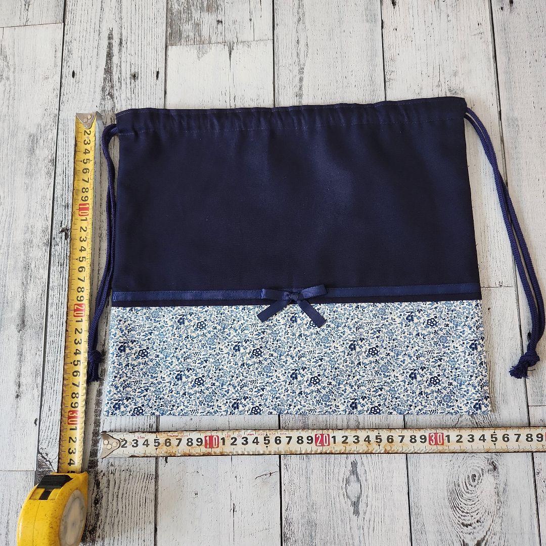 R様オーダー★リバティ柄レッスンバック　ブルー小花