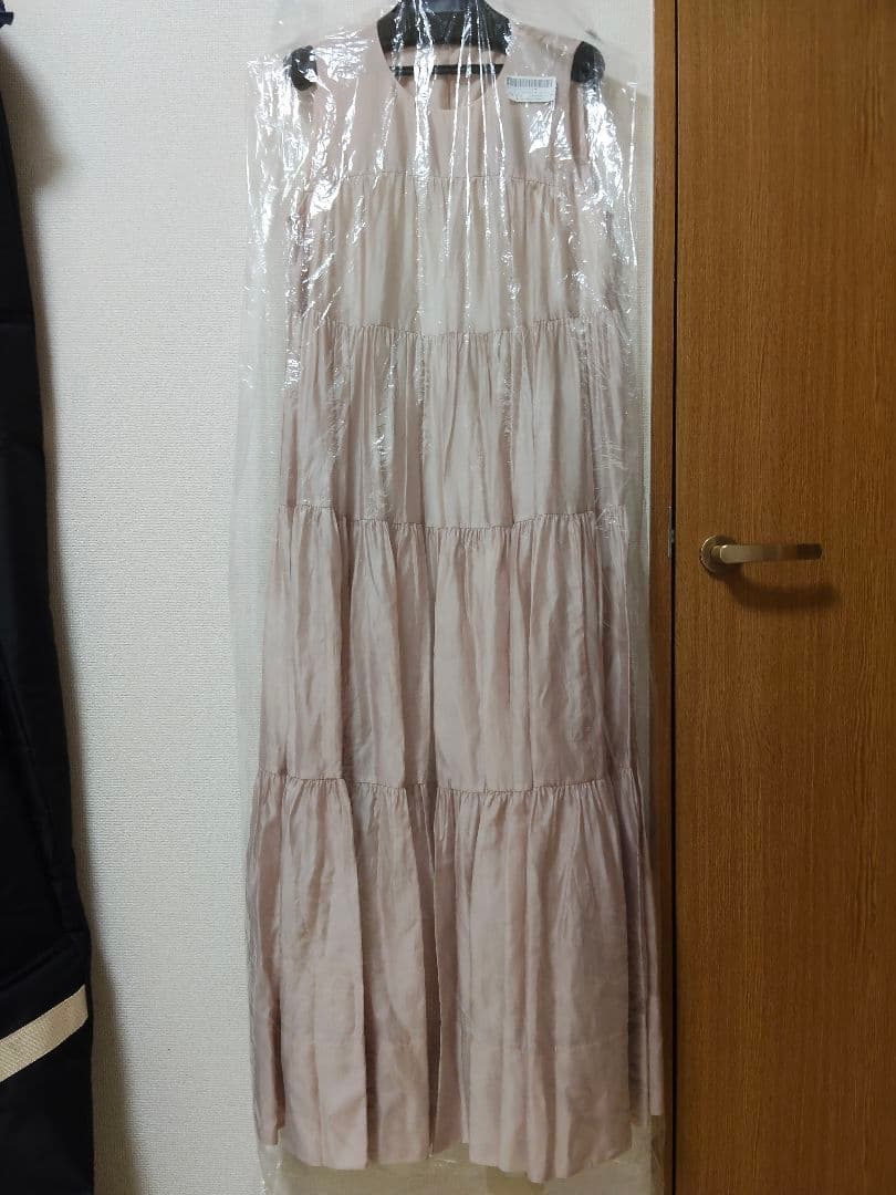 anuans Mサイズ テンセルリッチオーガンティアードワンピース ピンク