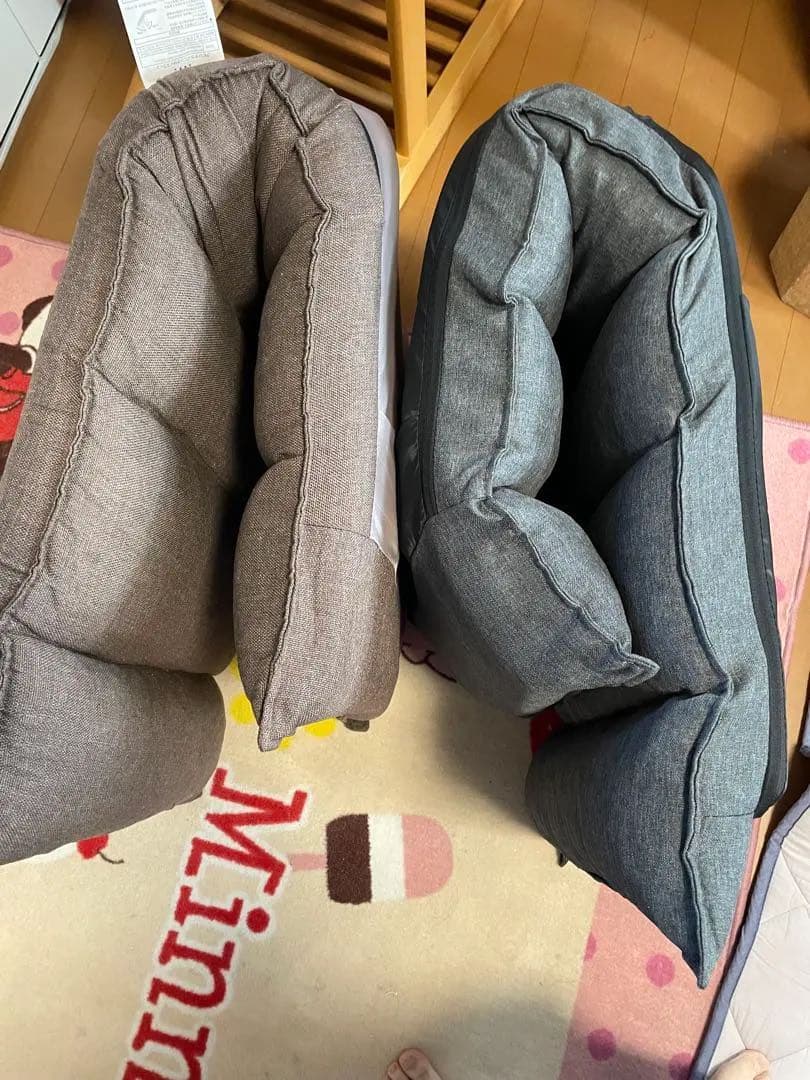 2個 本日購入 未使用 ニトリ 首リクライニング 座椅子 グレー クッション