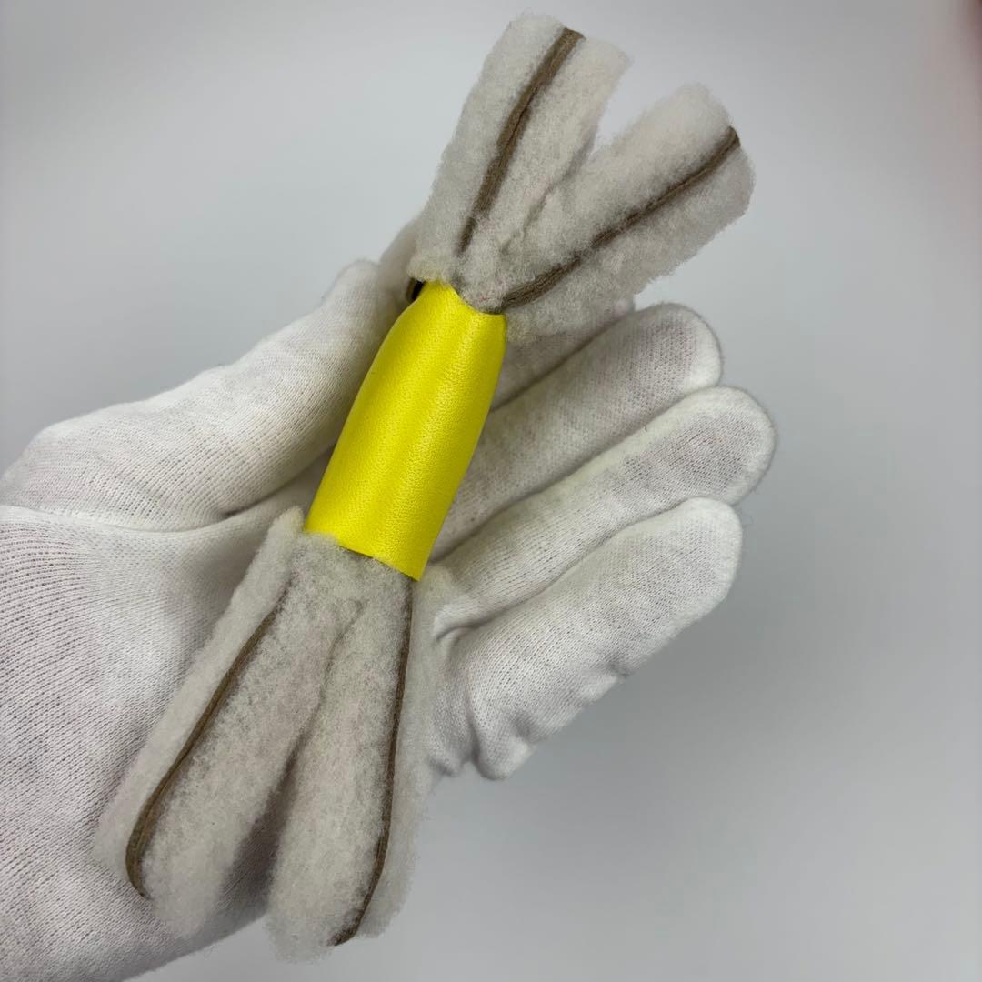 美品✨エルメス バディチャーム 犬 アニマル ドッグ レザー ライムイエロー 黄