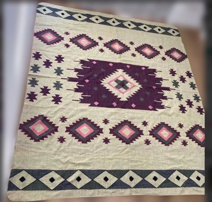 エクアドル アルパカ ブランケット 大判 約220×187　手織り