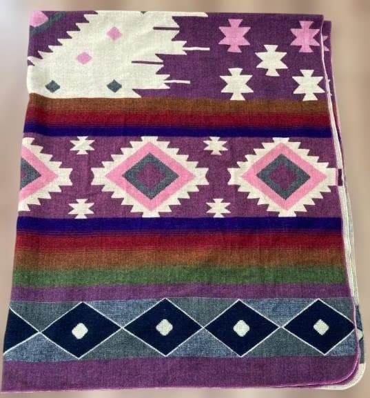 エクアドル アルパカ ブランケット 大判 約220×187　手織り